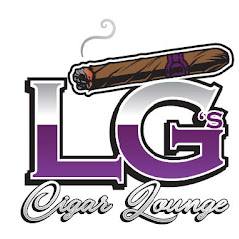 LG's Cigar Lounge brand logo in purple gray color