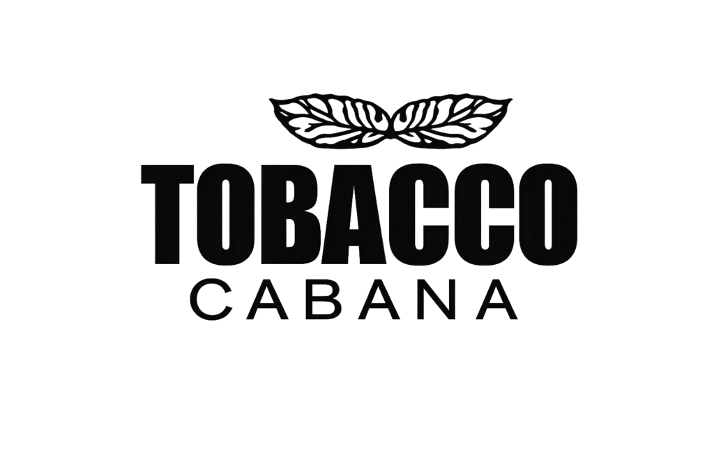 Tobacco Cabana brand logo in black and white transparent